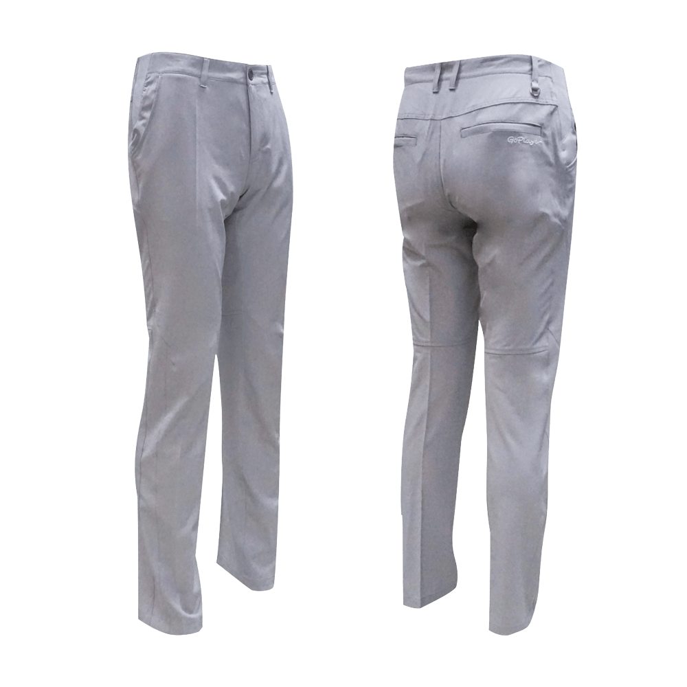 GoPlayer ウエストゴム速乾ゴルフパンツ (ライトグレー無地)
