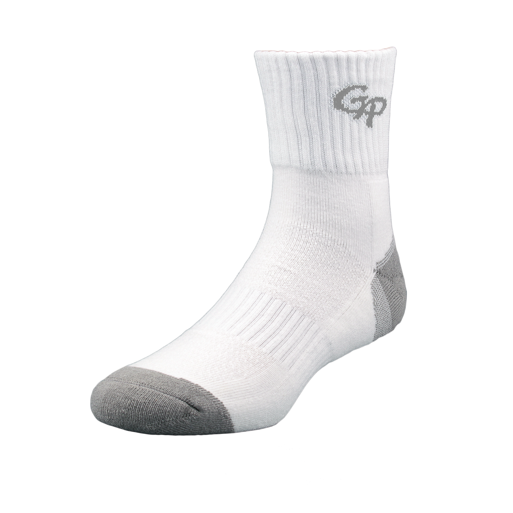 GoPlayer Men's Bamboo Charcoal Air Cushion Mid-tube Sports Socks White