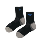 GoPlayer Men's Bamboo Charcoal Air Cushion Mid Tube Sports Socks Black