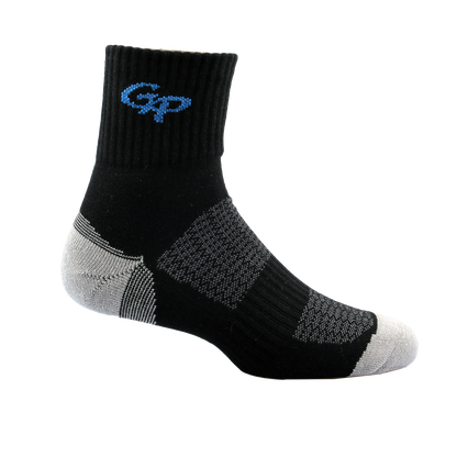 GoPlayer Men's Bamboo Charcoal Air Cushion Mid Tube Sports Socks Black