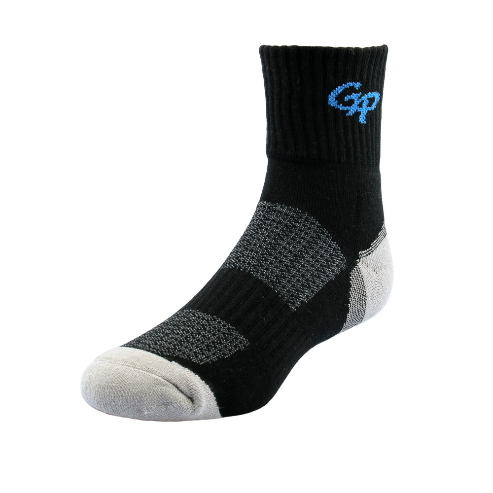GoPlayer Men's Bamboo Charcoal Air Cushion Mid Tube Sports Socks Black