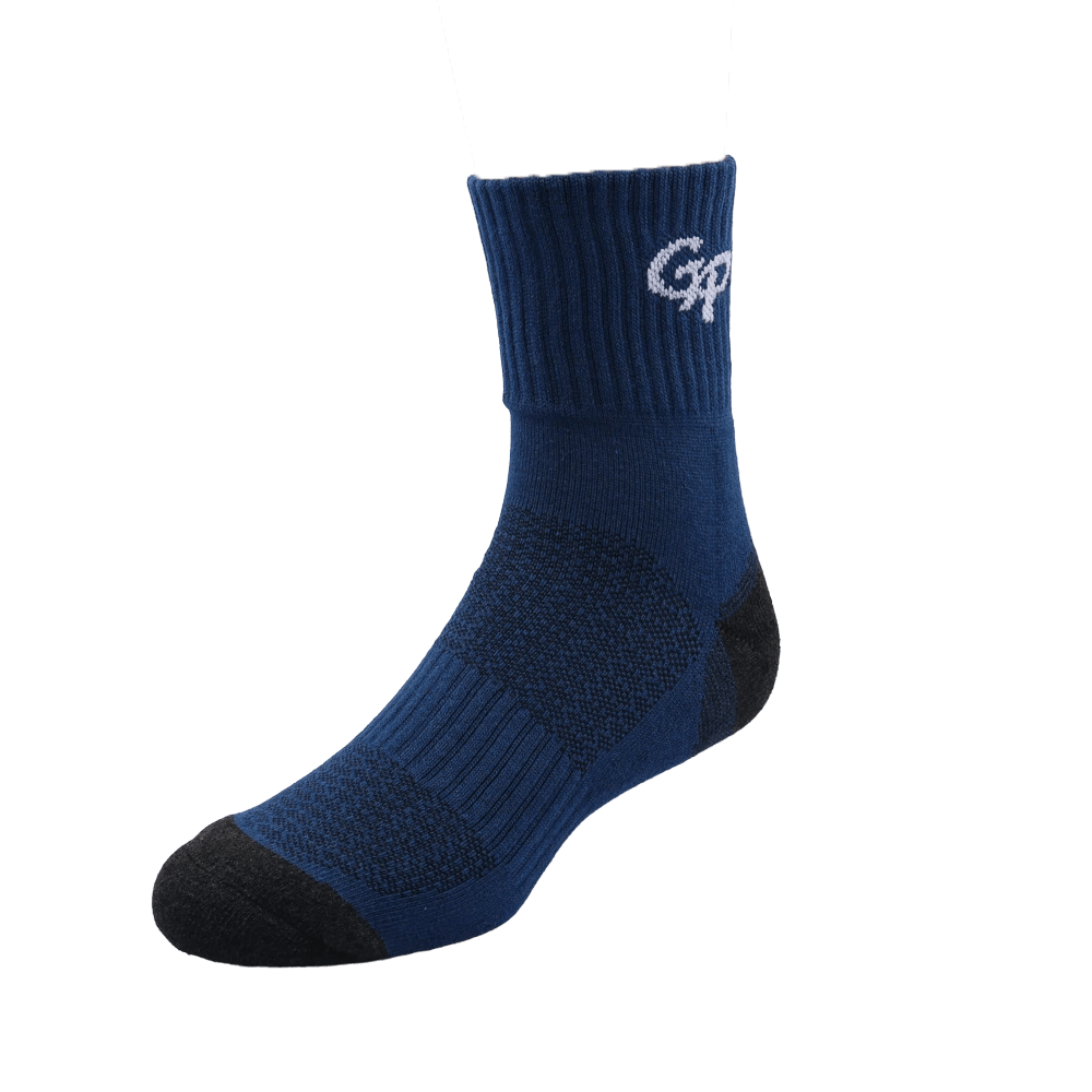 GoPlayer Men's Bamboo Charcoal Air Cushion Mid-tube Sports Socks Blue