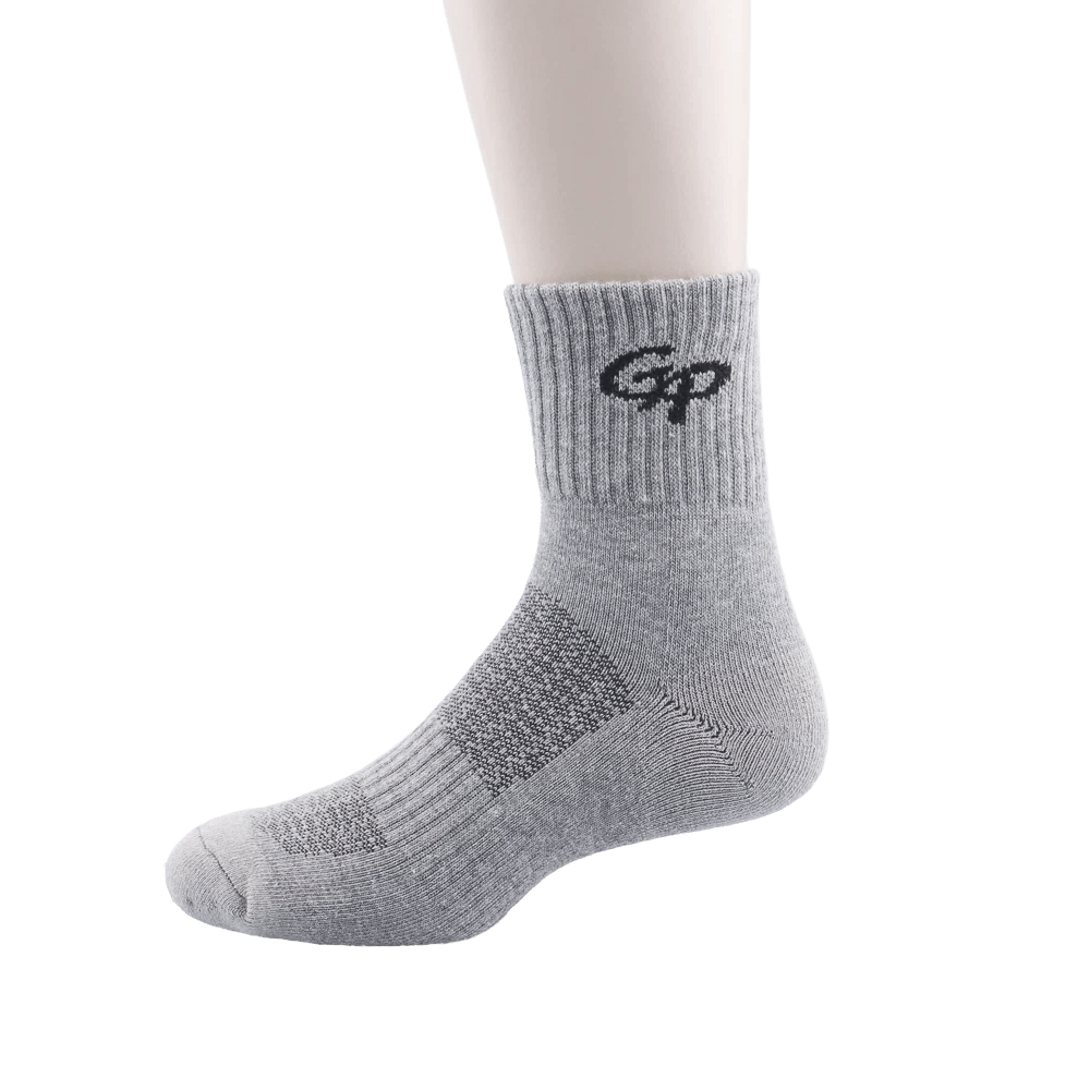 GoPlayer Men's Bamboo Charcoal Air Cushion Middle Tube Sports Socks Gray