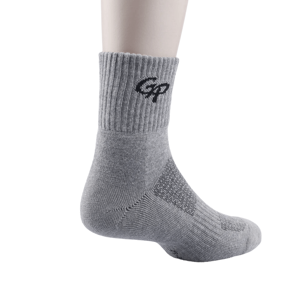 GoPlayer Men's Bamboo Charcoal Air Cushion Middle Tube Sports Socks Gray