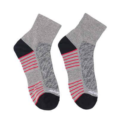 GoPlayer Men's Fine Needle Bamboo Charcoal Ankle Sports Socks (Grey)