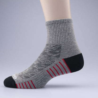 GoPlayer Men's Fine Needle Bamboo Charcoal Ankle Sports Socks (Grey)