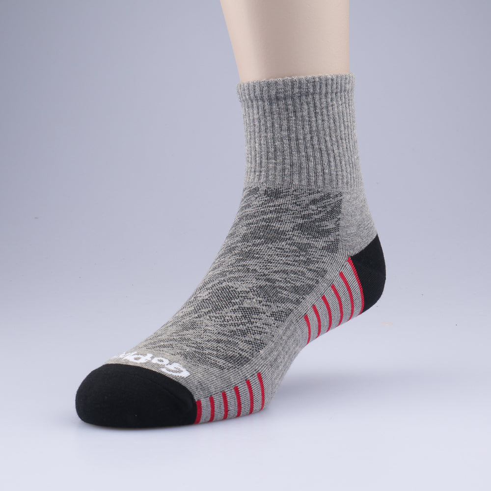 GoPlayer Men's Fine Needle Bamboo Charcoal Ankle Sports Socks (Grey)