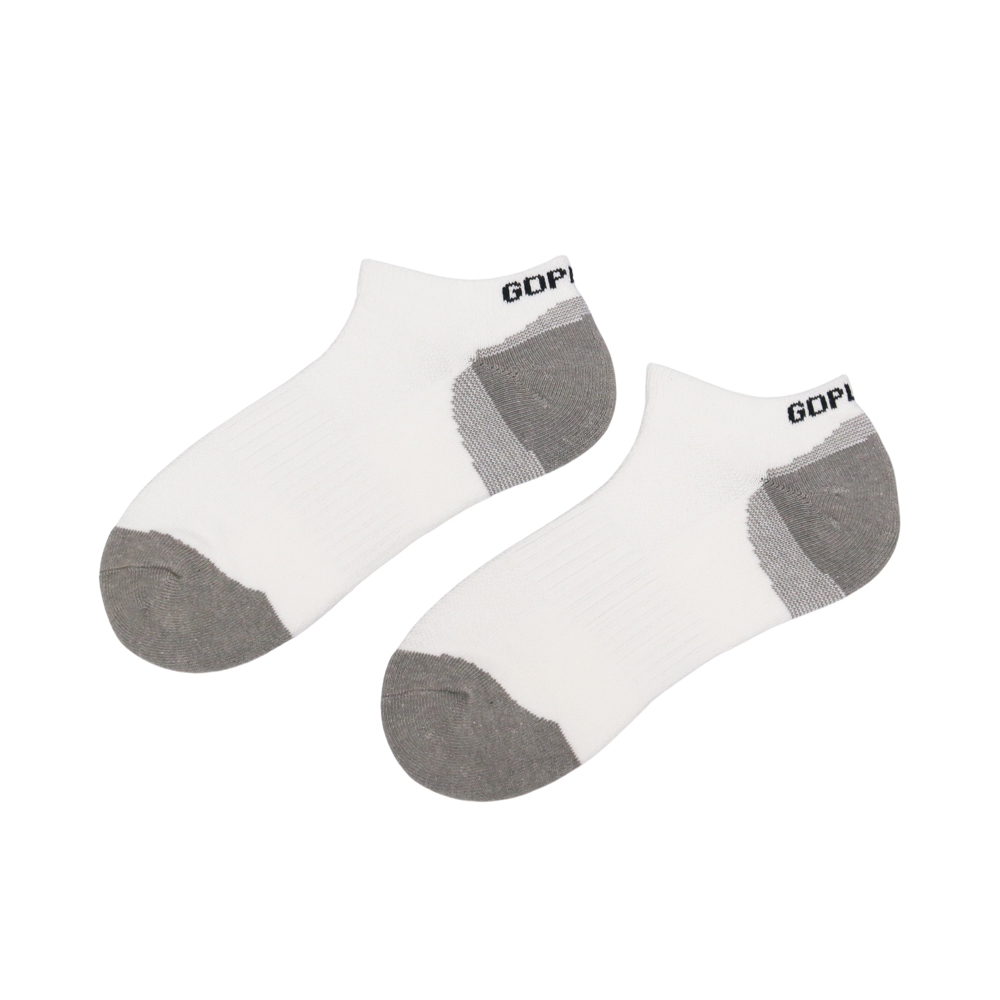 GoPlayer Men's Bamboo Charcoal Air Cushion Sports Ankle Socks (White)