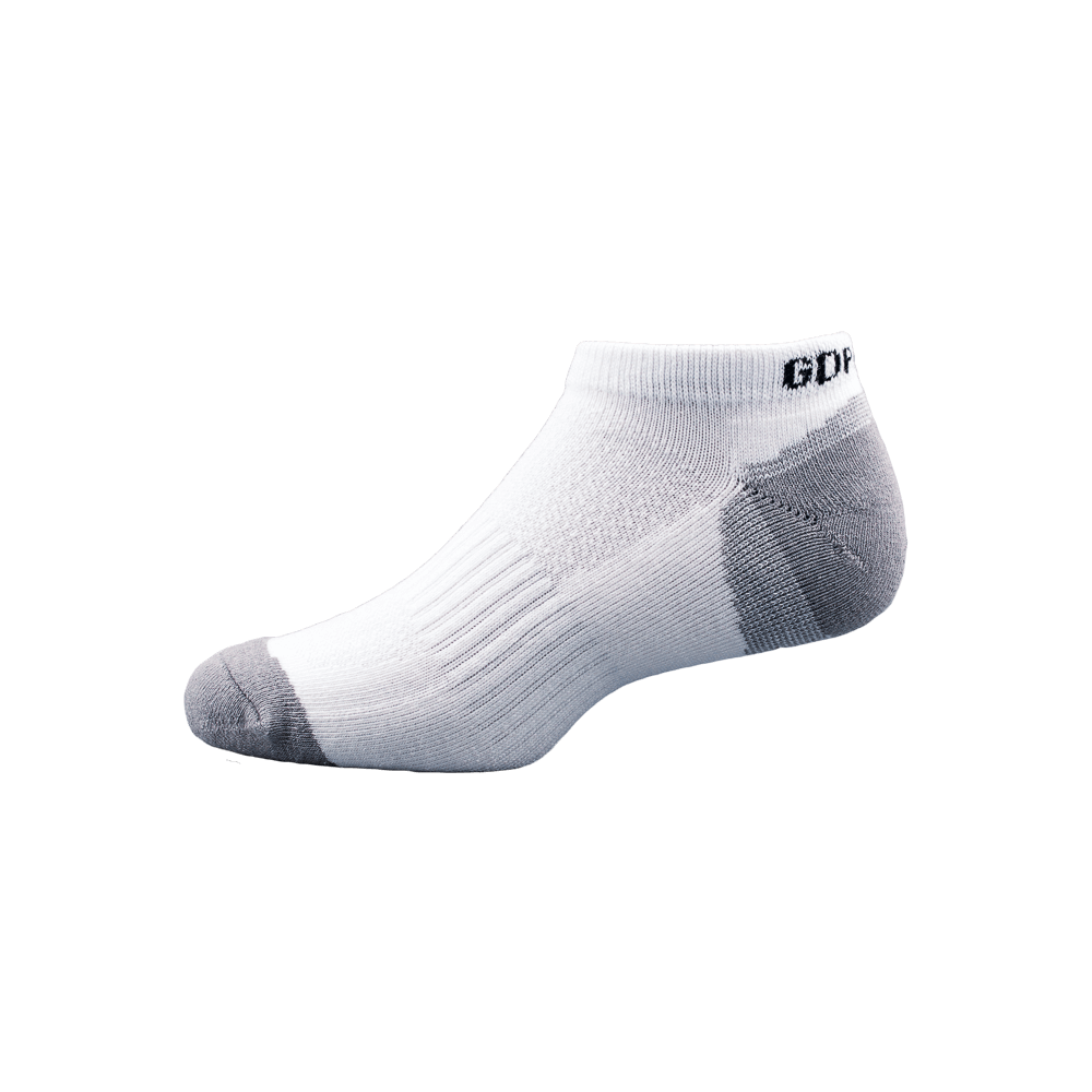 GoPlayer Men's Bamboo Charcoal Air Cushion Sports Ankle Socks (White)