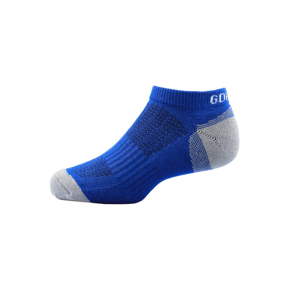 GoPlayer Men's Bamboo Charcoal Air Cushion Sports Ankle Socks (Blue)