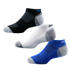 GoPlayer Men's Bamboo Charcoal Air Cushion Sports Ankle Socks (White)
