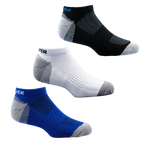 GoPlayer Men's Bamboo Charcoal Air Cushion Sports Ankle Socks (Black)