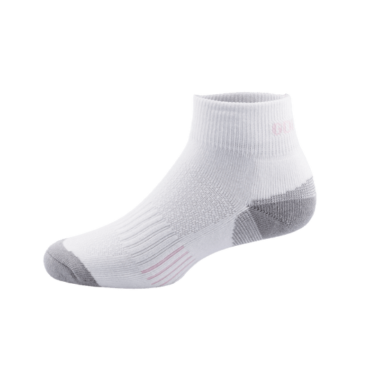 GoPlayer Women's Bamboo Charcoal Ankle Sports Socks (White Pink)