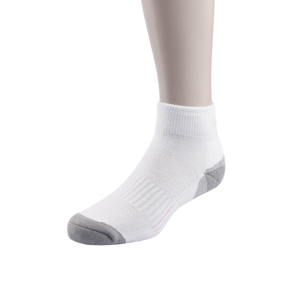 GoPlayer Women's Bamboo Charcoal Ankle Sports Socks (White Pink)