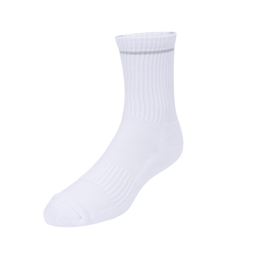 GoPlayer Women's Golf Cushion Antibacterial Mid-Calf Socks (White)