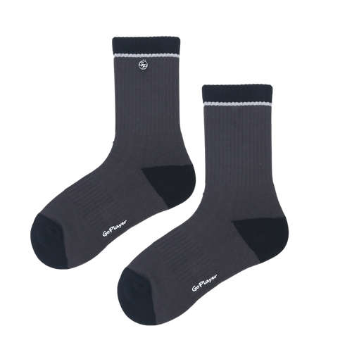 GoPlayer Women's Golf Cushion Antibacterial Mid-Calf Socks (Black)