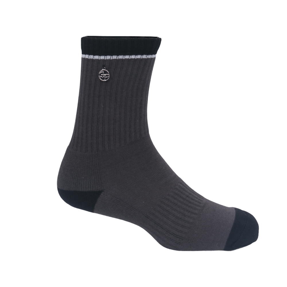 GoPlayer Women's Golf Cushion Antibacterial Mid-Calf Socks (Black)