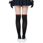 GoPlayer レディース ニーストッキング (竹炭ブラックレッド)