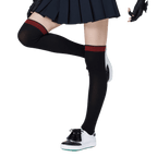 GoPlayer レディース ニーストッキング (竹炭ブラックレッド)