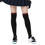 GoPlayer レディース ニーストッキング (竹炭ブラックレッド)