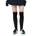 GoPlayer レディース ニーストッキング (竹炭ブラックレッド)