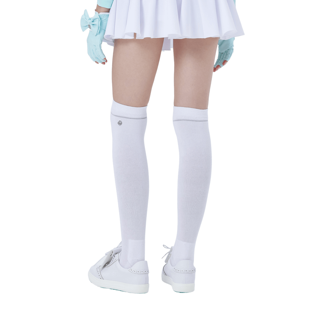 GoPlayer レディース ゴルフ ニーソックス (シルバー)