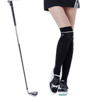 GoPlayer Women's Golf Knee Socks (Black and Silver)