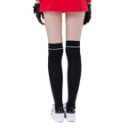 GoPlayer Women's Golf Knee Socks (Black and Silver)