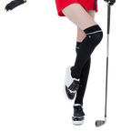 GoPlayer Women's Golf Knee Socks (Black and Silver)