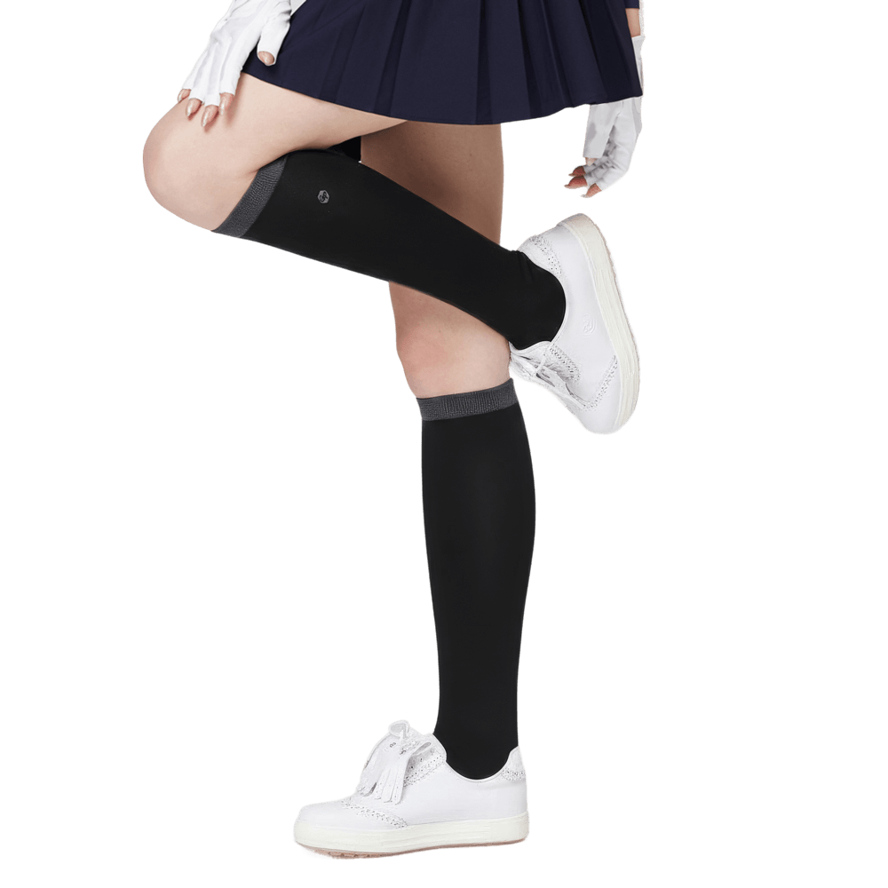 GoPlayer女高爾夫長筒襪(黑)