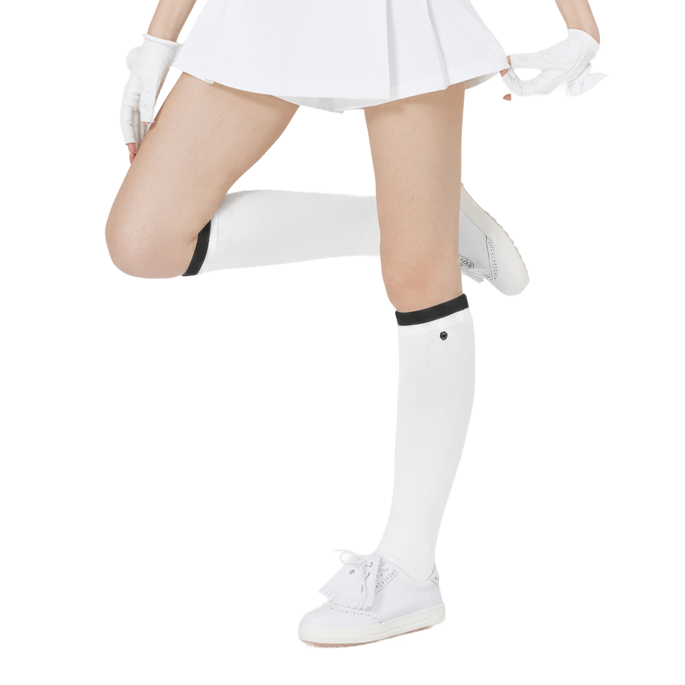 GoPlayer Women's Long Golf Socks (White)