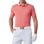 GoPlayer メンズ 伸縮性速乾半袖トップス（ストライプカラー オレンジ）