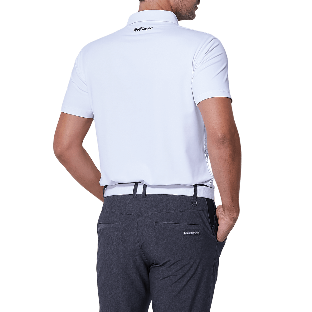 GoPlayer メンズ 伸縮性速乾半袖トップス（英国国旗柄 ホワイト）
