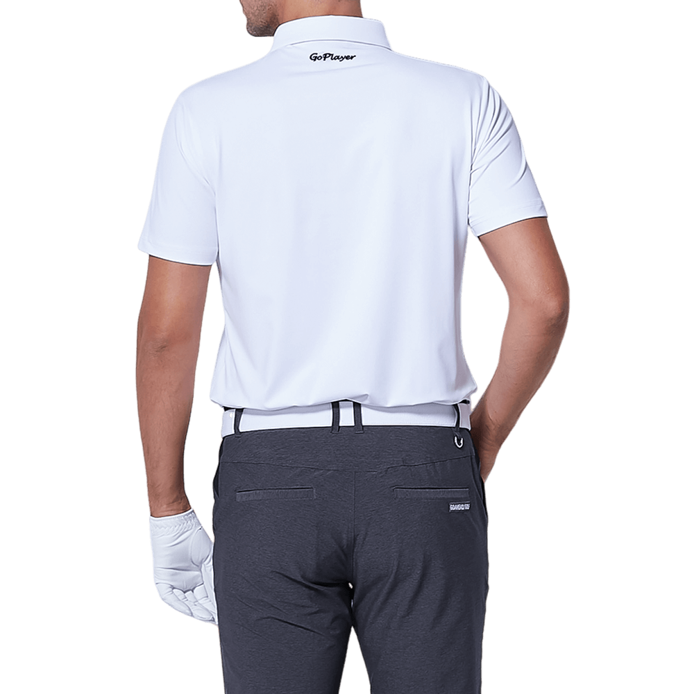 GoPlayer メンズ 伸縮性速乾半袖トップス（英国国旗柄 ホワイト）