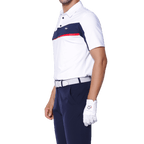 GoPlayer Men's Elastic Quick Dry Short Sleeve Top (White, Black and Red)