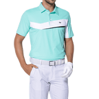 GoPlayer メンズ 伸縮性速乾半袖トップス (ミントグリーン&amp;ホワイト)