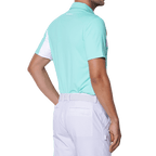 GoPlayer メンズ 伸縮性速乾半袖トップス (ミントグリーン&amp;ホワイト)