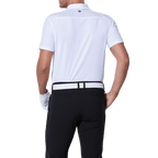 GoPlayer メンズ 伸縮性速乾半袖トップス（ホワイトボディショルダーネット）