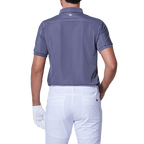 GoPlayer Men's Elastic Quick Dry Short Sleeve Top (Dark Blue Shoulder Net)