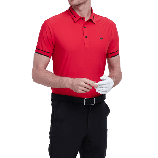 GoPlayer Men's Lightweight Super Elastic Short Sleeve Top (Red)