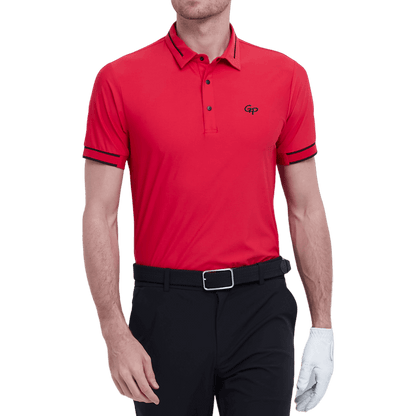 GoPlayer Men's Lightweight Super Elastic Short Sleeve Top (Red)