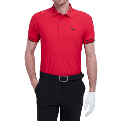 GoPlayer Men's Lightweight Super Elastic Short Sleeve Top (Red)