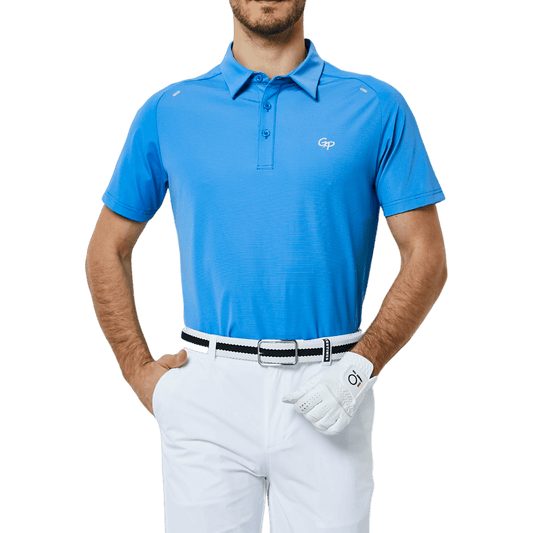 GoPlayer Men's Lightweight Super Elastic Short Sleeve Top (Color Blue)