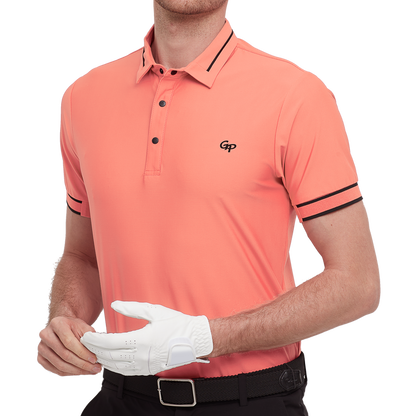 GoPlayer Men's Lightweight Super Elastic Short Sleeve Top (Orange)