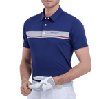 GoPlayer men's elastic breathable short-sleeved top (dark blue)