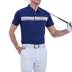 GoPlayer men's elastic breathable short-sleeved top (dark blue)