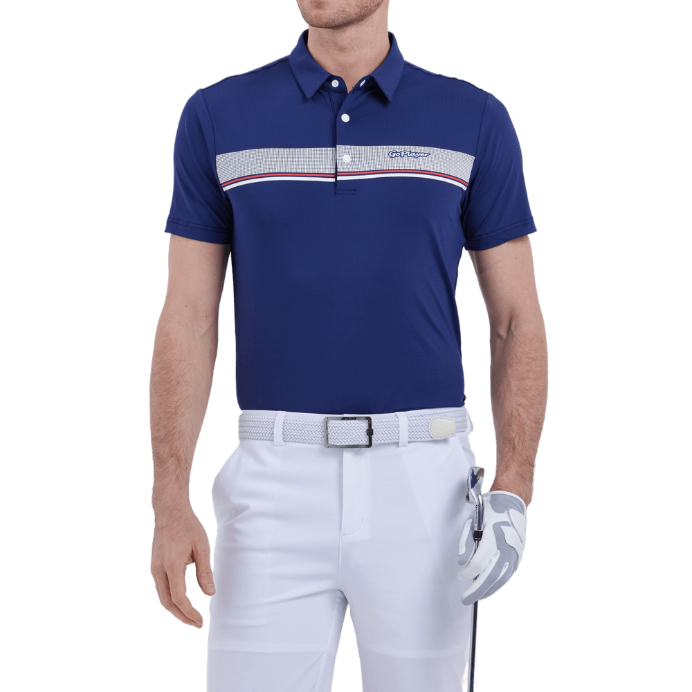 GoPlayer men's elastic breathable short-sleeved top (dark blue)