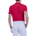 GoPlayer メンズ 伸縮性のある通気性のある半袖トップ (レッド)