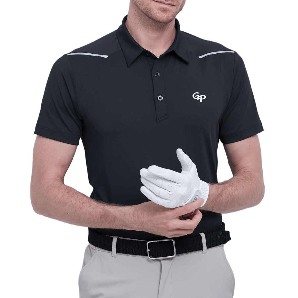 GoPlayer男彈性透氣短袖上衣(黑)