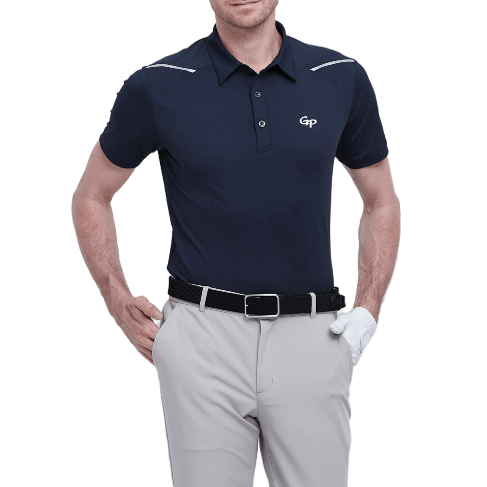 GoPlayer男彈性透氣短袖上衣(黑)